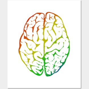 Rainbow Colorful Brain Posters and Art